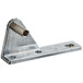 A stainless steel Avantco top left door hinge bracket with a hole.