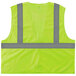 A yellow Ergodyne mesh safety vest with grey reflective stripes.