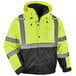 A yellow and black Ergodyne GloWear 8381 hi-vis safety jacket with reflective stripes.