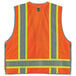 An Ergodyne orange Type R class 2 heavy-duty surveyor vest with reflective stripes.