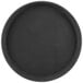 A black round pan with a white background.