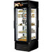 True G4SM-23PT-LD Black Pass-Through Four Sided Glass Door Refrigerator Merchandiser with Front Sign