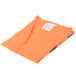 A folded orange Cordova safety vest with a black zipper on a white background.