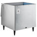 A silver cube with a blue lid, the Hoshizaki B-250PF ice storage bin.