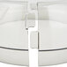 A clear Lexan bowl cover with metal.