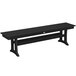 A black POLYWOOD trestle bench.