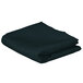 A folded hunter green rectangular cloth table cover.