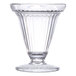 A clear plastic ice cream cup with a clear rim.