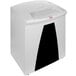 a white rectangular object with a black door