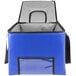 A blue and grey Sterno School Nutrition insulated milk crate delivery bag.