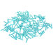 A pile of blue paper strips.