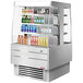 a cooler with drinks on shelves
