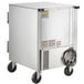 a large metal box with wheels