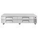 A stainless steel four drawer refrigerated chef base by Turbo Air.