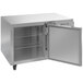 A stainless steel Beverage-Air undercounter refrigerator with a door open.