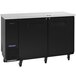 A Turbo Air black back bar cooler with black and silver doors.