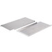 Two metal plates with a silver finish, part of a Manitowoc KLB603030 Bin Adapter Kit.