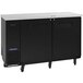 A black Turbo Air back bar cooler with black doors.