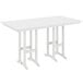 A white POLYWOOD bar height table with legs.