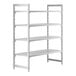 A white Cambro Premium shelving unit with four vented shelves.
