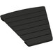 A black plastic triangle-shaped connecting table for a POLYWOOD Adirondack chair.