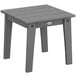 A POLYWOOD slate grey square end table with legs.