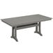 A POLYWOOD grey rectangular table with legs.