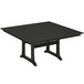 A POLYWOOD black square table with legs.