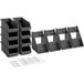 A black plastic Choice 2-tier organizer set with 8 bins.