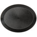 A black oval polypropylene deli server.