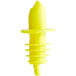 A neon yellow plastic liquor pourer.