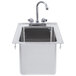 Regency 10 inch x 14 inch x 10 inch 16-Gauge Stainless Steel One Compartment Drop-In Sink with 8 inch Gooseneck Faucet