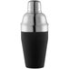 A black and silver Franmara Tavern cobbler cocktail shaker.
