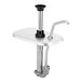 A metal and black Server stainless steel angled fountainette pump with a handle.
