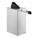 A stainless steel rectangular Server Express pump dispenser with a black handle.