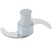 A Robot Coupe smooth edge "S" blade assembly with a white plastic handle.