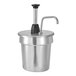 A stainless steel Server Inset Pump with a black lid.