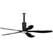 A Schwank MonsterFans black ceiling fan with three blades.