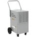 A grey rectangular Namco P646 dehumidifier with wheels.