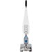 A white and blue Namco Floorwash 1000 walk behind cylindrical floor scrubber.