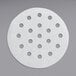 A white round Garde patty paper with holes in it.