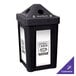 A black IRP square recycle bin with a white pyramid decal.