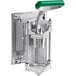A silver metal Garde 8-wedge potato cutter with a green handle.