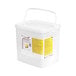 A white plastic bucket of Les Vergers Boiron Lemon 100% Fruit Puree with a yellow label.