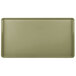 A rectangular olive green Cambro dietary tray.