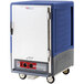 A blue Metro C5 heated holding cabinet with a solid door.