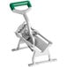 A Garde heavy-duty metal and green plastic hand-held potato wedge cutter.