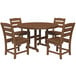 A POLYWOOD teak table with four chairs on an outdoor patio.