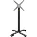 A black and silver FLAT Tech bar height table base with a black flip top mechanism.