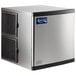 An Avantco air cooled modular half cube ice machine with a silver cube and black trim.